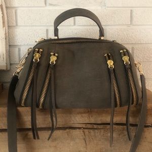 Botkier Gray Fringe Zipper Satchel